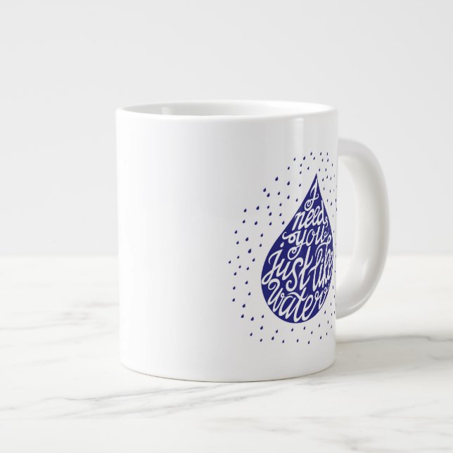 Caneca De Café Grande Eu Preciso De Você Como Água (Frente Esquerda)