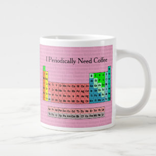 Caneca De Café Grande Eu Preciso Periodicamente de Café- Tabela Periódic
