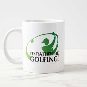Caneca De Café Grande Eu Preferiria Estar Jogando Golfe Golfistas Golfe 