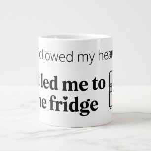 Caneca De Café Grande Eu Segui Meu Coração Impressão de Citação Engraçad