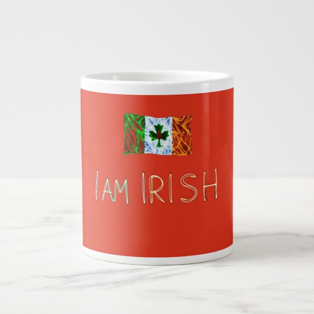 Caneca De Café Grande Eu sou irlandês (Frente)