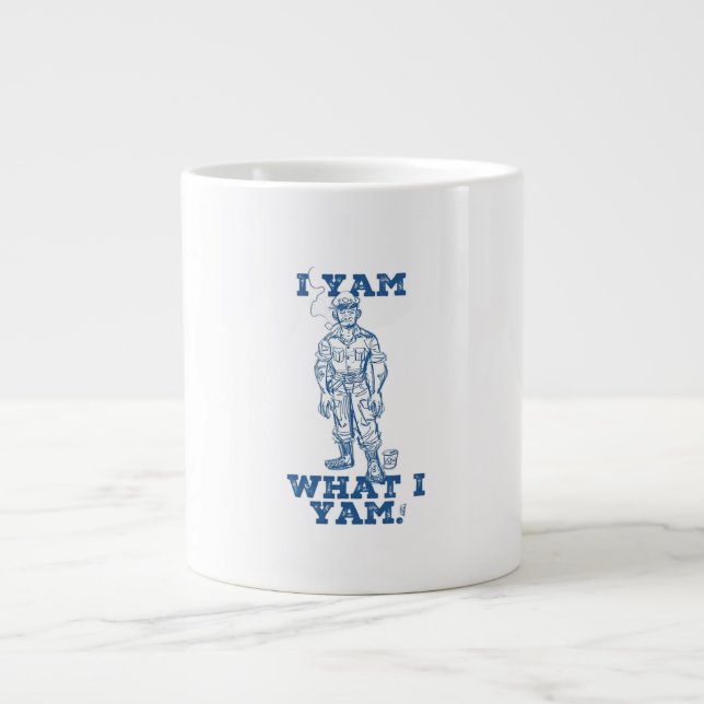 Caneca De Café Grande Eu Sou O Que Eu Sou. Design de desenho (Frente)
