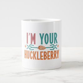 Caneca De Café Grande "Eu sou o seu Huckleberry" em uma multicor ousada