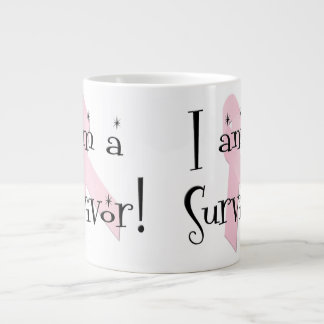 Caneca De Café Grande Eu sou uma Guerreira Sobrevivente ao Câncer de Mam