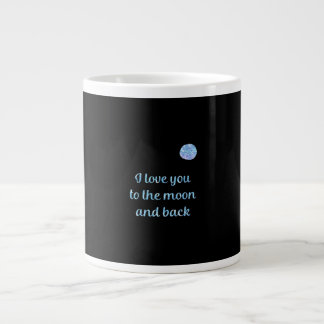 Caneca De Café Grande Eu Te Amo Até a Lua e de Volta Água-marinha Prata