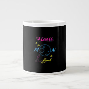 Caneca De Café Grande Eu Te Amo Até a Lua e de Volta Estilo Neon