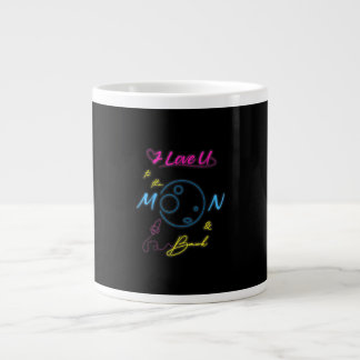 Caneca De Café Grande Eu Te Amo Até a Lua e de Volta Estilo Neon