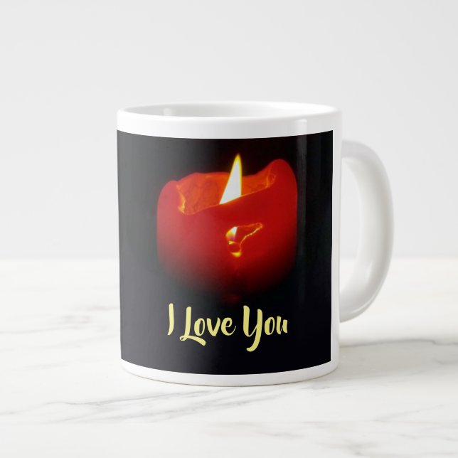 Caneca De Café Grande Eu Te Amo - Jumbo Gift Mug (Frente Esquerda)