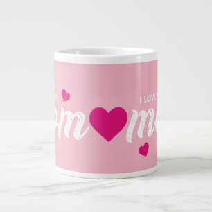 Caneca De Café Grande Eu Te Amo Mãe Coração Rosa