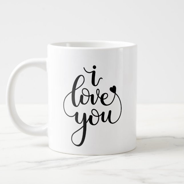 Caneca De Café Grande Eu Te Amo Mug (Esquerda)