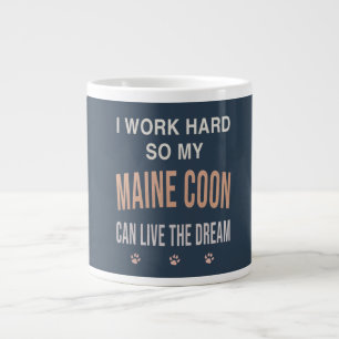 Caneca De Café Grande Eu Trabalho Duro Para Que Meu Maine Coon Viva o So