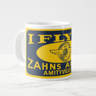 Caneca De Café Grande "Eu Voo No Aeroporto Zahns".