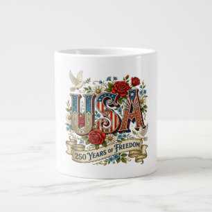 Caneca De Café Grande EUA América 1776-2026 250 Anos Liberdade