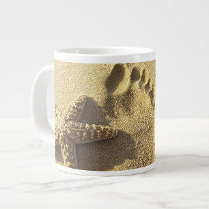 Caneca De Café Grande EUA, Havaí, Maui, Praia de Makena, Pegada e