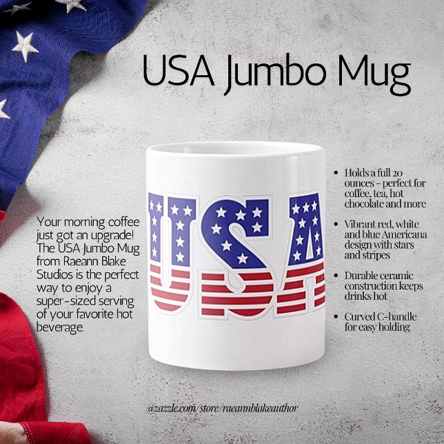 Caneca De Café Grande EUA Jumbo Mug (Criador carregado)