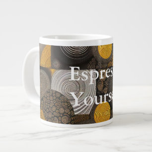 Caneca De Café Grande Eva 2 Abstract Design Specialty Mug