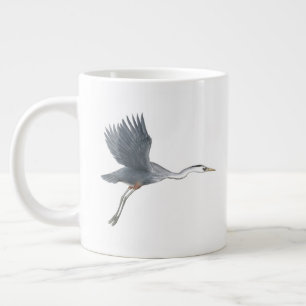 Caneca De Café Grande Excelente Blue Heron em Voo