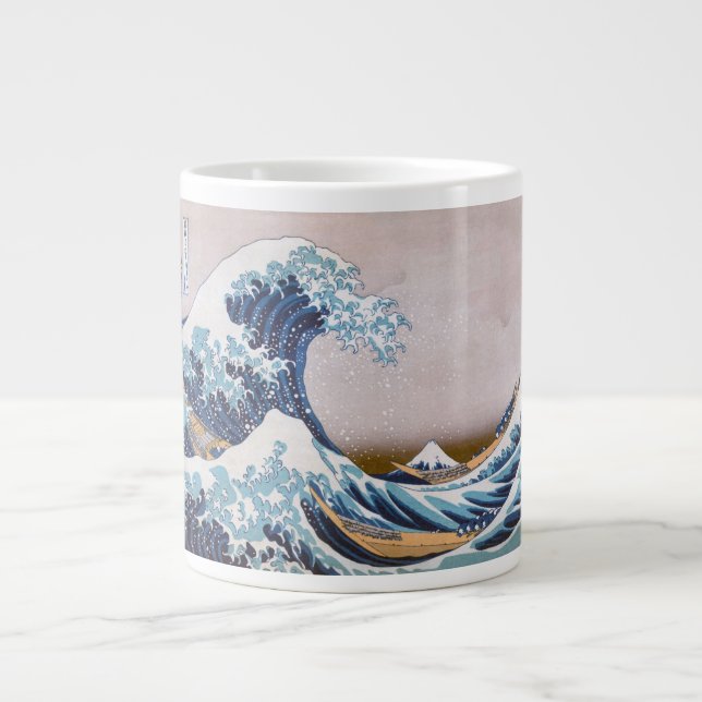 Caneca De Café Grande Excelente de Tsunami Wave fora de Kanagawa Japão p (Frente)