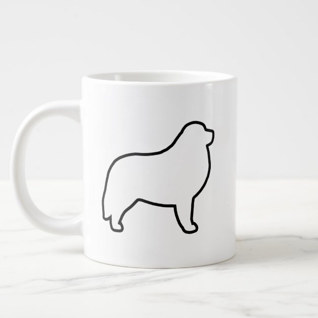 Caneca De Café Grande Excelente Pirenéus Cães Silhuettes (Esquerda)