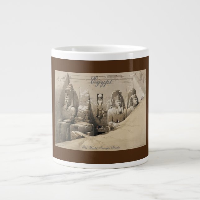 Caneca De Café Grande Excelente Templo de Abu Simbel II Jumbo Coffee Mug (Frente)
