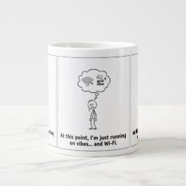 Caneca De Café Grande Executando em Vibes e Wi-Fi Mug - Copa Engraçada d