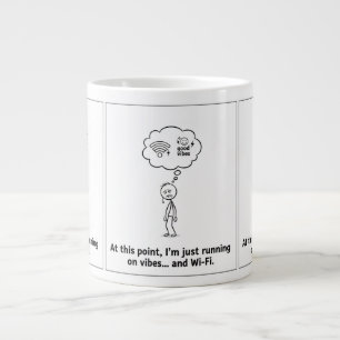 Caneca De Café Grande Executando em Vibes e Wi-Fi Mug - Copa Engraçada d