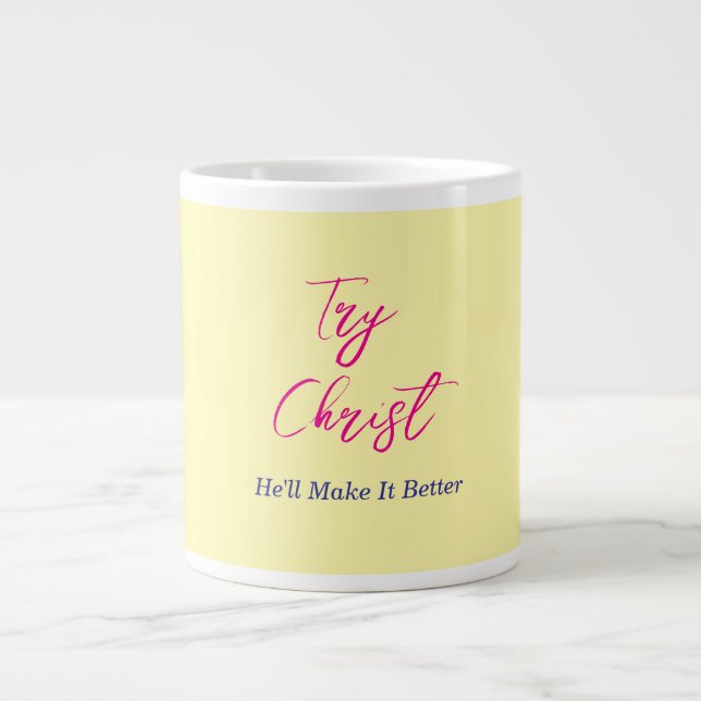 Caneca De Café Grande Experimente Christ Yellow (Frente)