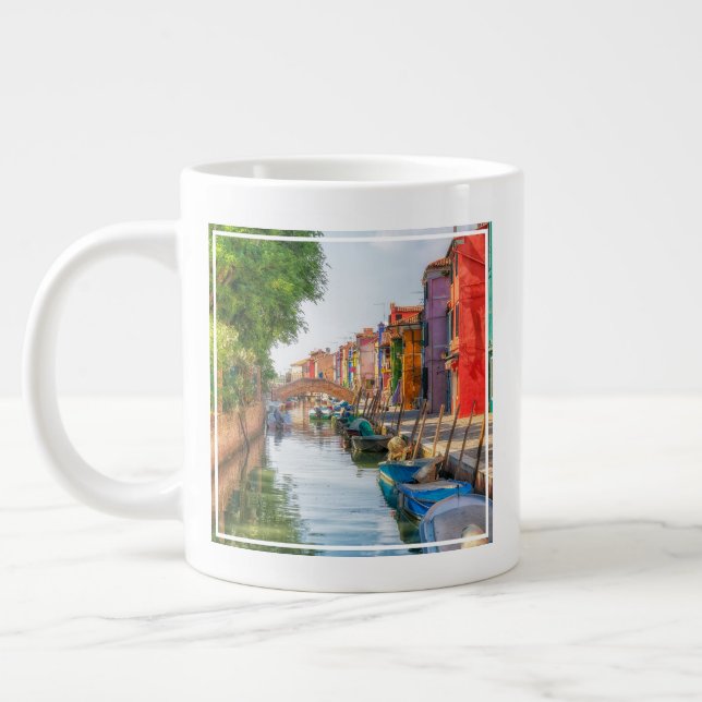 Caneca De Café Grande Explore o Charme Vibrante de Burano (Esquerda)