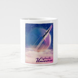 Caneca De Café Grande Explore o Universo Cartaz vintage do espaço