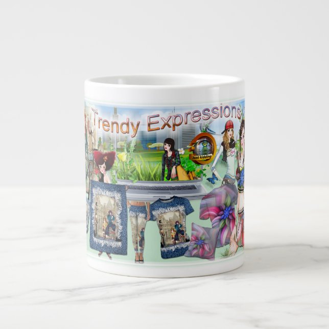 Caneca De Café Grande Expressões de Moda (Frente)