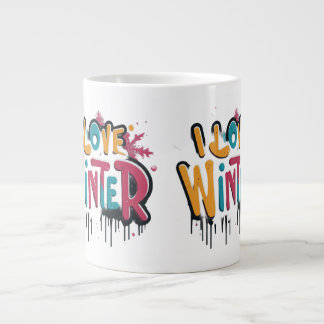 Caneca De Café Grande Extra-Large I Love Winter