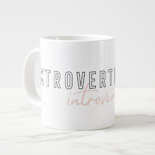 Caneca De Café Grande Extrovert apresenta tipografia moderna dizendo
