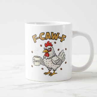 Caneca De Café Grande F-CAW-F Amante de Café Frango, Passaro FCAWF Engra