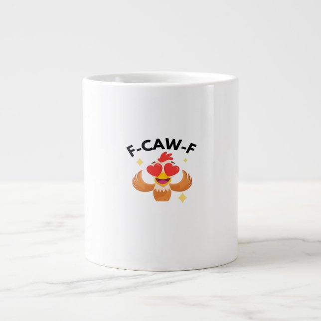 Caneca De Café Grande F-Caw-F Clássico Engraçado (Frente)