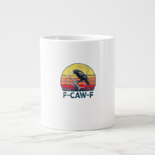 Caneca De Café Grande F-Caw-F Corvo Engraçado Corvo Vintage Gótico Pássa