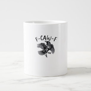 Caneca De Café Grande F Caw F Corvo Engraçado Gráfico Vintage