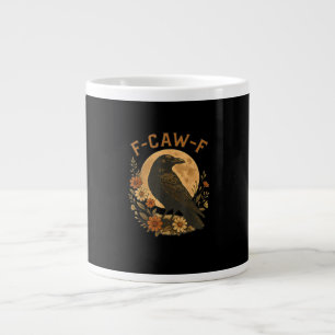 Caneca De Café Grande F-Caw-F Corvo Engraçado Pássaro Gótico Humor Adult