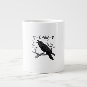 Caneca De Café Grande F-Caw-F Corvo Engraçado Punir Gótico Corvo Humor V
