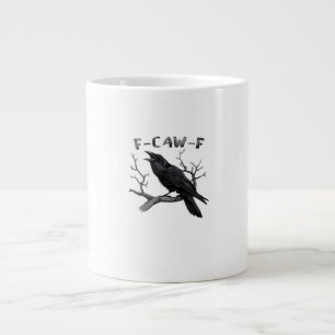 Caneca De Café Grande F-Caw-F Corvo Engraçado Trocadilho Gótico Humor Co
