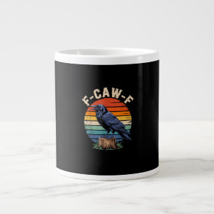 Caneca De Café Grande F-Caw-F Corvo Lua Gótico Halloween Corvo Pássaro A