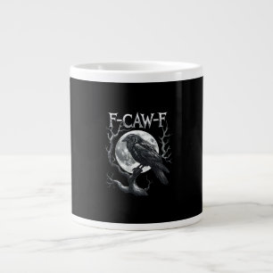 Caneca De Café Grande F-Caw-F Corvo Lua Gótico Halloween Corvo Pássaro A