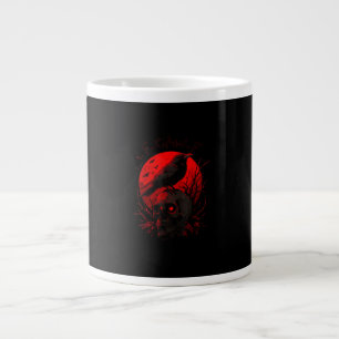 Caneca De Café Grande F-Caw-F Corvo Pássaro Engraçado Lua Vermelha Gótic