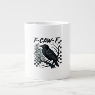 Caneca De Café Grande F-Caw-F Corvo Pássaro Retro Clássico