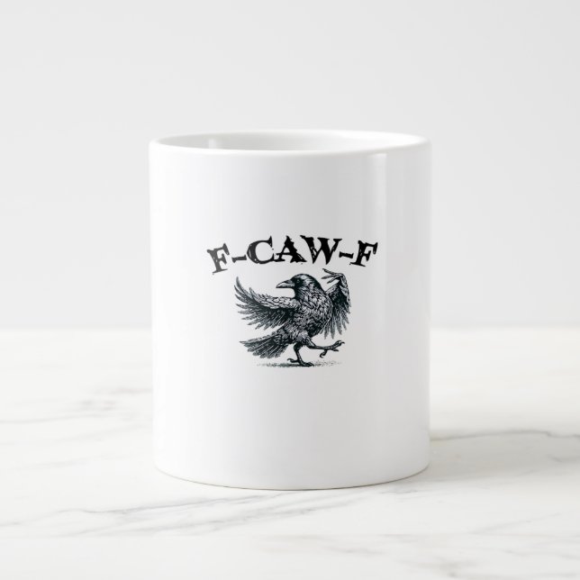 Caneca De Café Grande F-Caw-F Estilo Retro (Frente)
