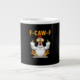 Caneca De Café Grande F-Caw-F Frango Clássico Divertido Moderno