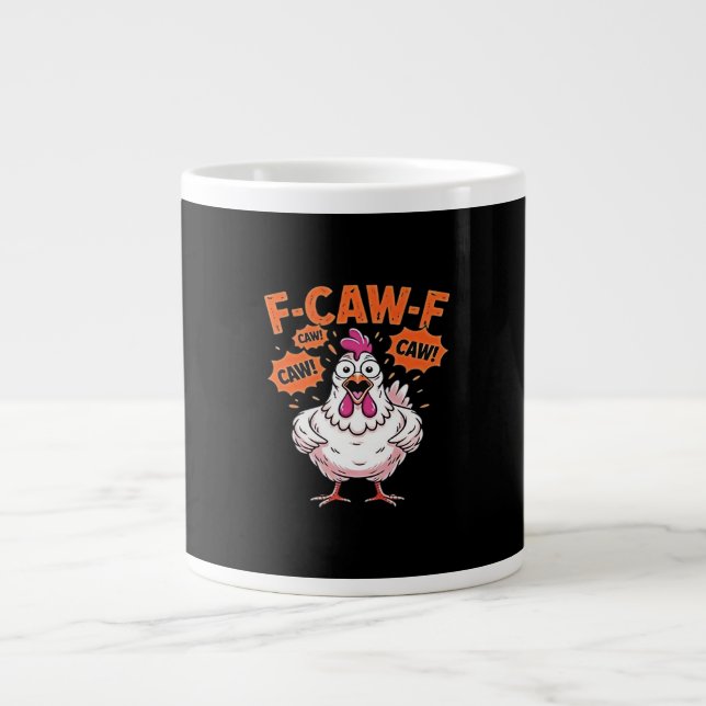 Caneca De Café Grande F-Caw-F Frango Clássico Legal Único (Frente)