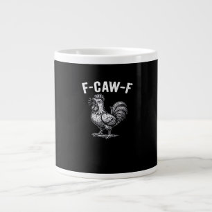 Caneca De Café Grande F-Caw-F Frango Gráfico Retro