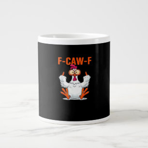 Caneca De Café Grande F-Caw-F Galinha Engraçada Clássica Minimalista Lim