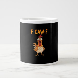 Caneca De Café Grande F-Caw-F Galinha Engraçada Dizendo Meme de Galo Sar