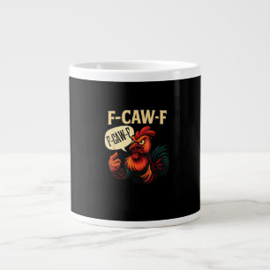 Caneca De Café Grande F Caw F Galo Bravo Engraçado Gráfico Estilo Retrô